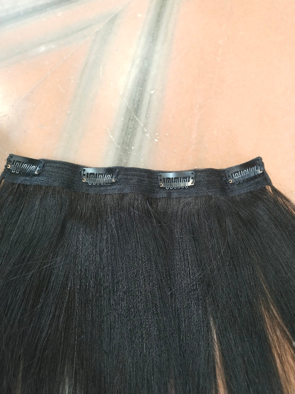 D'HAIR Natural Black individual three-clip volumizer