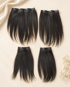 D'HAIR Natural Black clip-in volumizer four-piece set, 13 to 15 inch