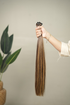 D'HAIR Smoke straight human hair weft, 20 inches