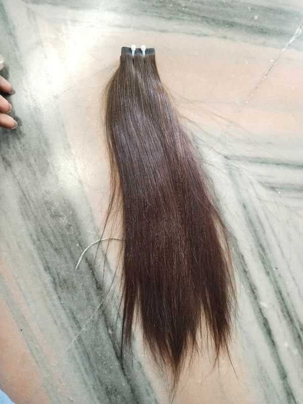 Caramel tape-in extension length view